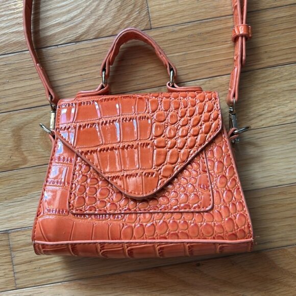 SHEIN Mini Orange Crocodile Crossbody Purse - Picture 2 of 10